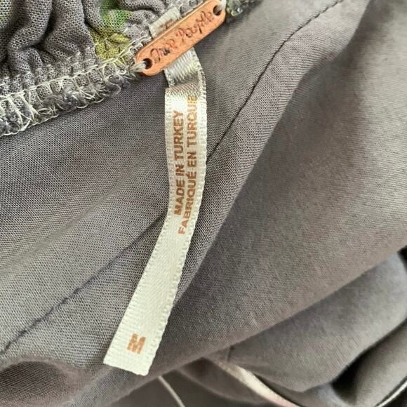 Free People Dress Mini Sweetheart Coquette Boho Gray Floral Milkmaid Size Medium - Picture 6 of 11